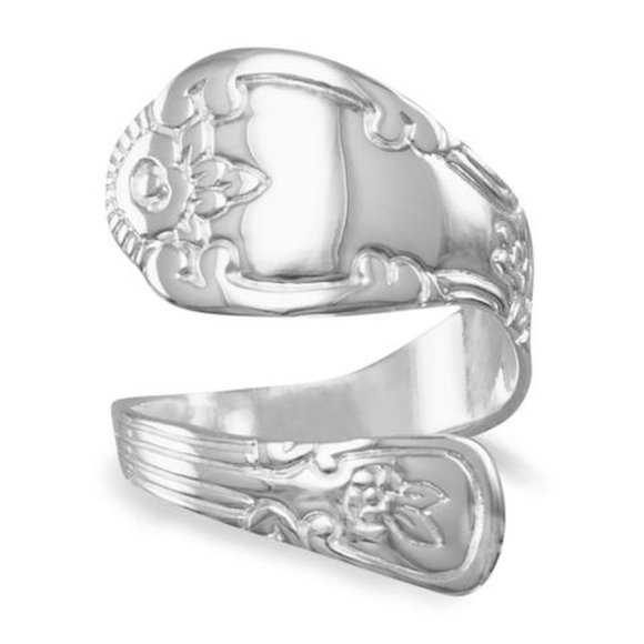 Sterling Silver High Polish Spoon Ring - Picture 1 of 5